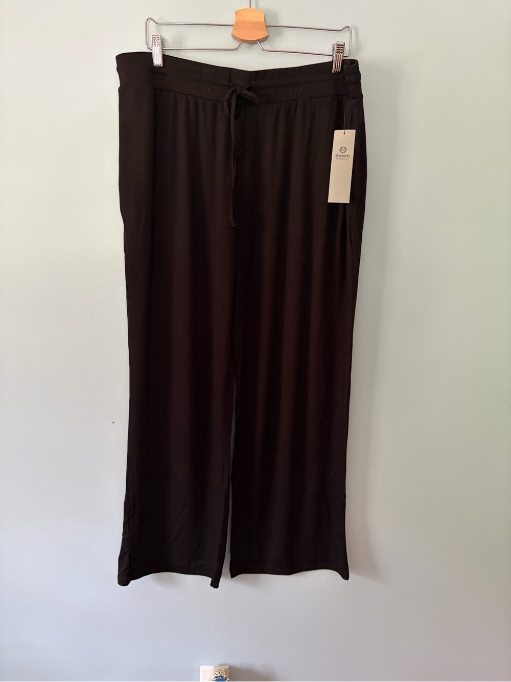 Mono B Black Wide-Leg Drawstring Pants